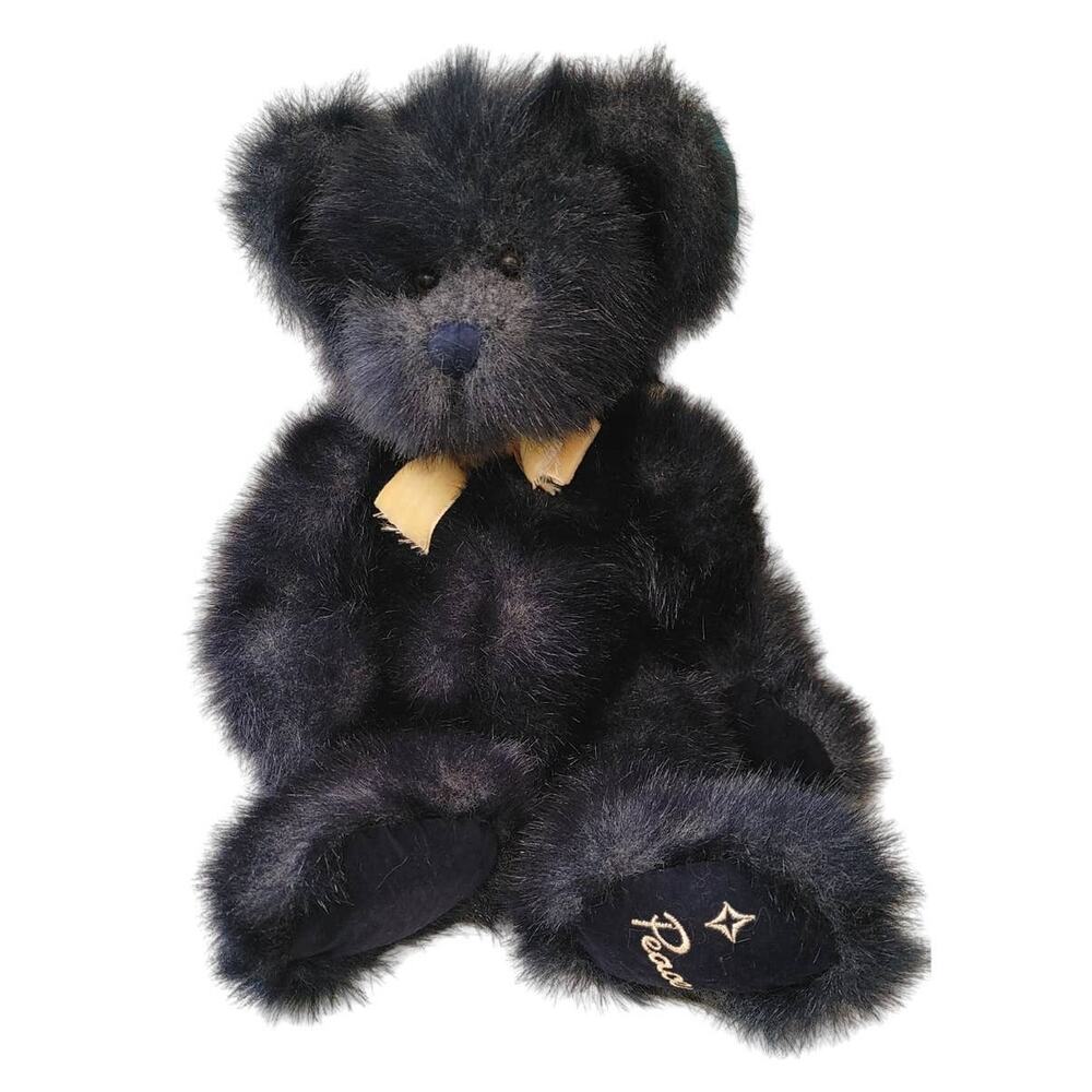 RUSS Peace Bear Blue Plush Stuffed Animal Teddy